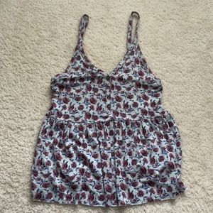 Flower print peplum tank top